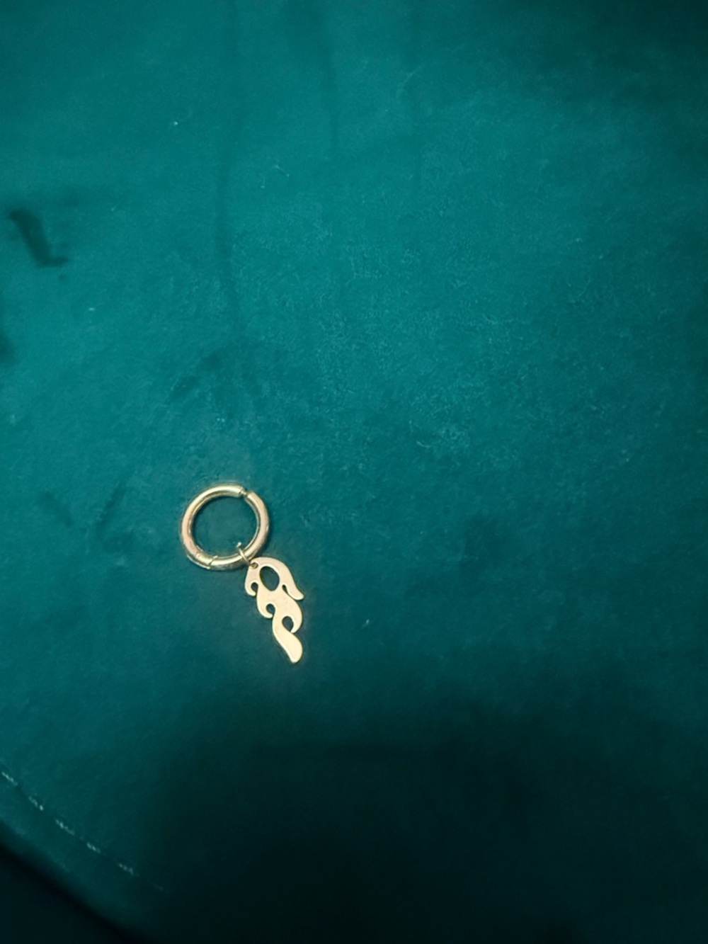 Gold Flame Hoop Earring Cuff - Flame Charm - BRAND NEW